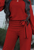 Boat Neck Tie Belt Jumpsuit